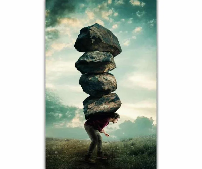 man carrying heavy rocks light porn use
